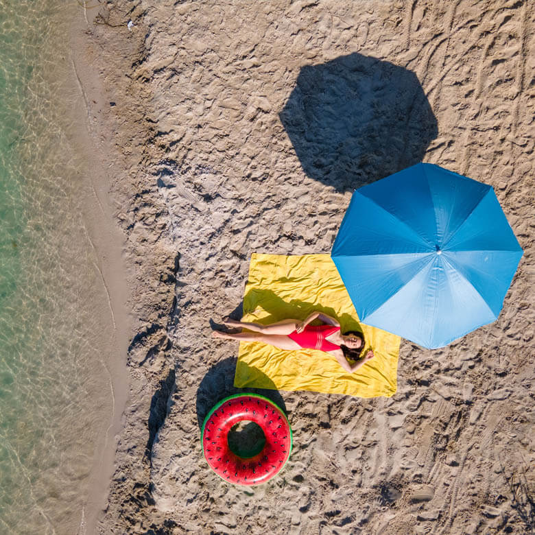 Opvouwbare parasol strand