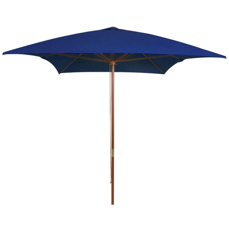 Parasol met houten paal 200x300 cm blauw