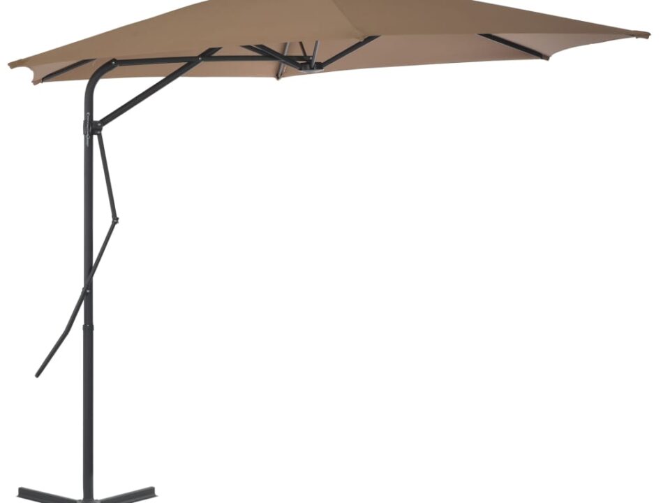 Tuinparasol met stalen paal 300 cm taupe