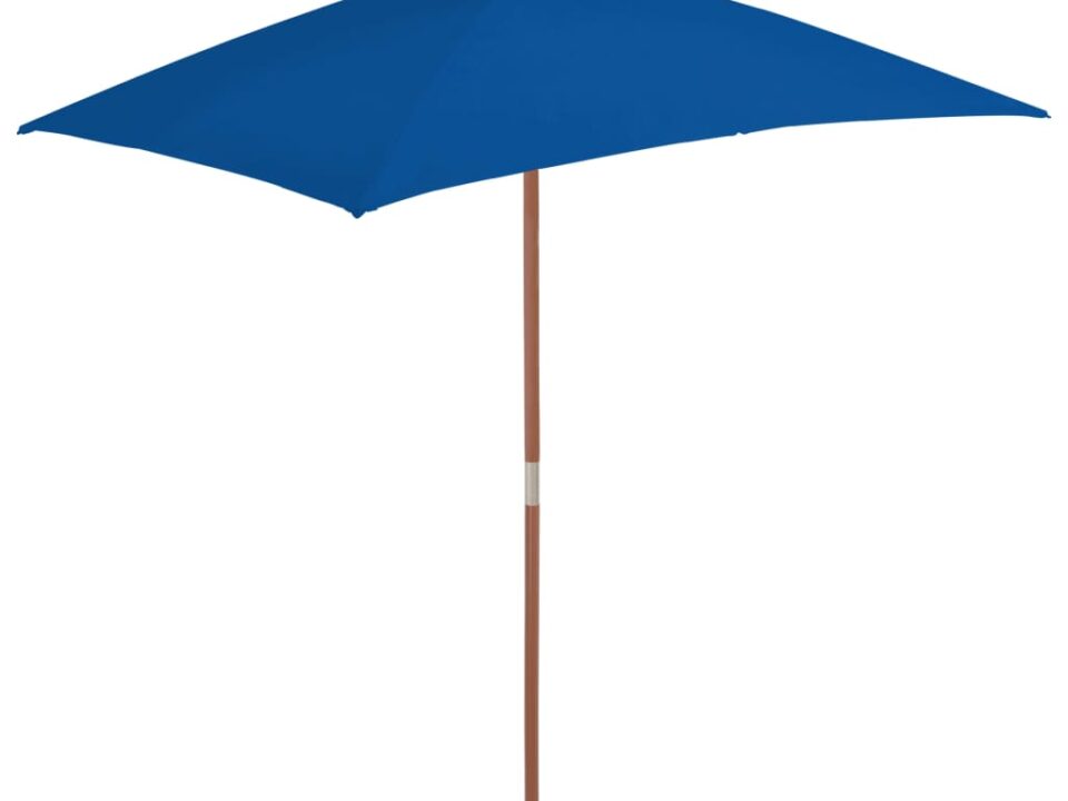 Parasol met houten paal 150x200 cm blauw