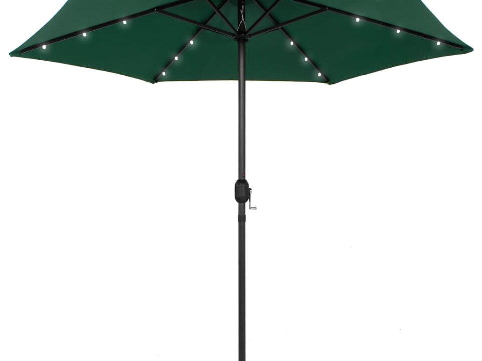 Parasol met LED-verlichting en aluminium paal 270 cm groen