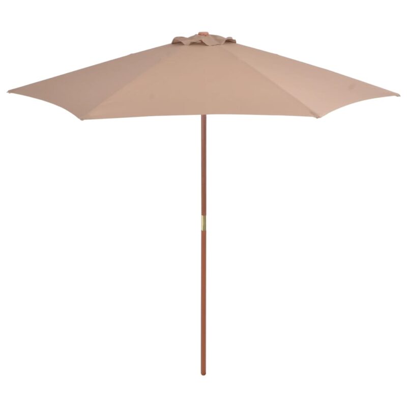 Tuinparasol met houten paal 270 cm taupe