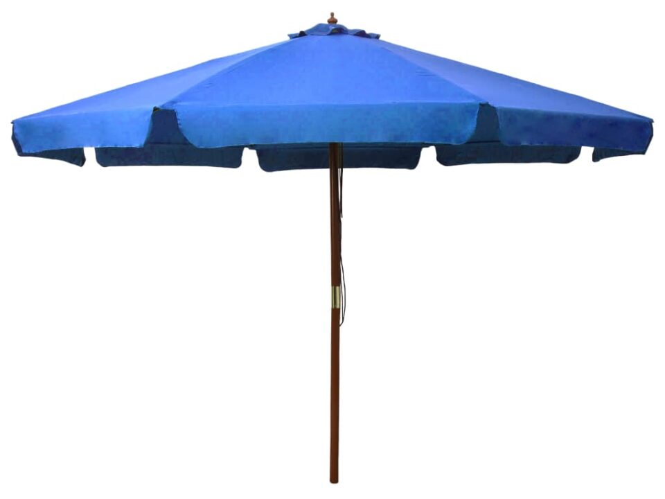 Parasol met houten paal 330 cm azuurblauw