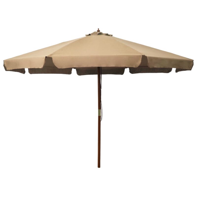 Parasol met houten paal 330 cm taupe